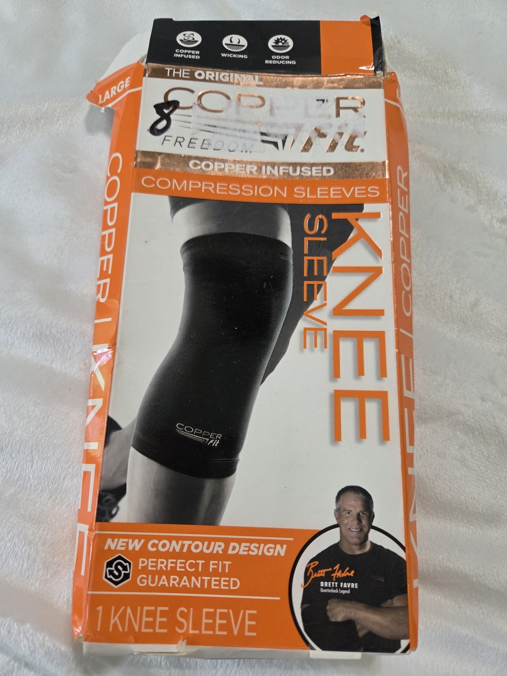 Copper Fit Black Copper-Infused Knee Sleeve - Large
